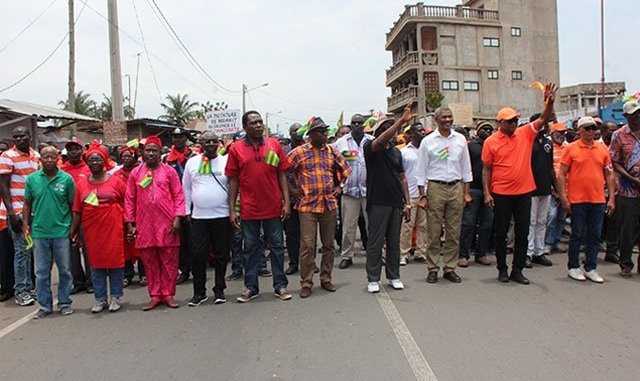 Togo les leaders de la coalition juste avant une marche
